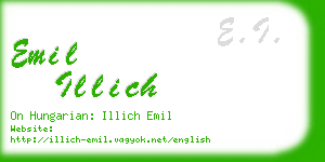 emil illich business card